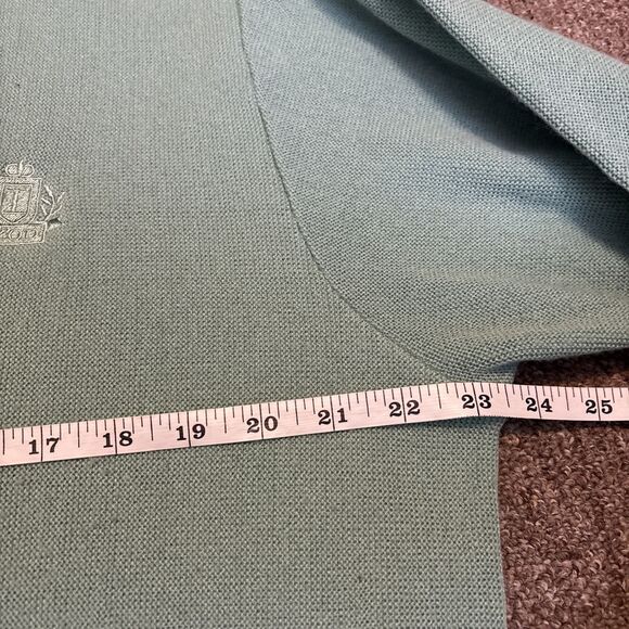 Vintage Izod Sweater Mens Green Cardigan Acrylic Made in USA 80s Granpcore Large - Picture 6 of 8